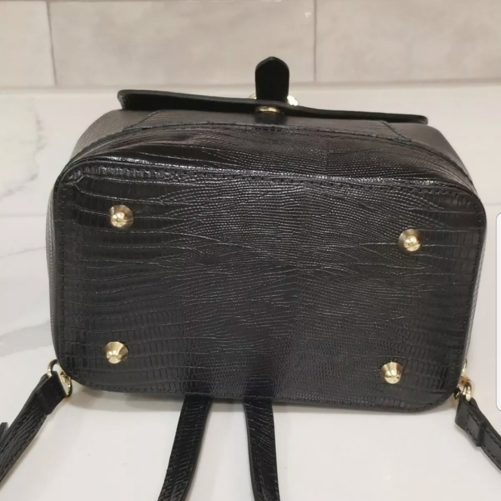 NEW Divina  Firenze genuine leather convertible bag backpack in Black - Picture 8 of 11